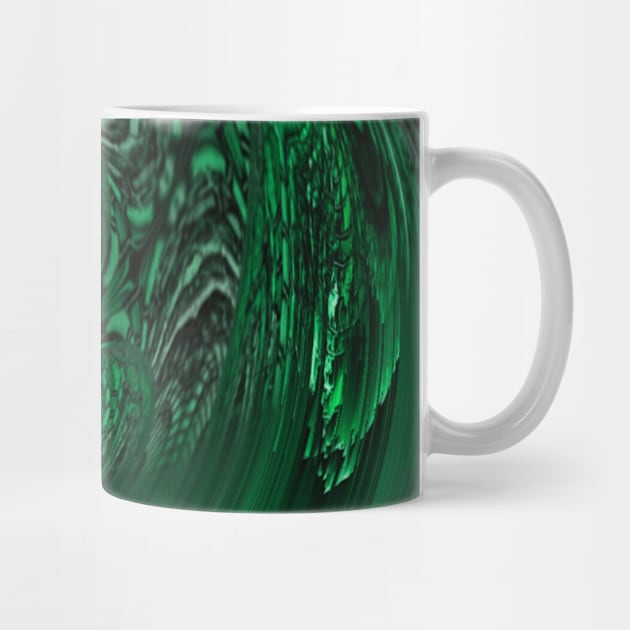 Green Metal Sci Fi Abstract Swirl by Moon Art